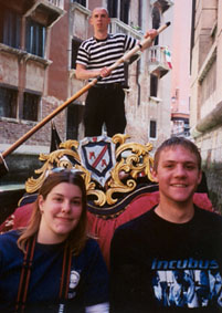 Emily and me on gondola ride in Venice, Italy